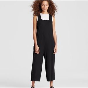 Eileen Fisher Sz S Black Knit Crop Jumpsuit